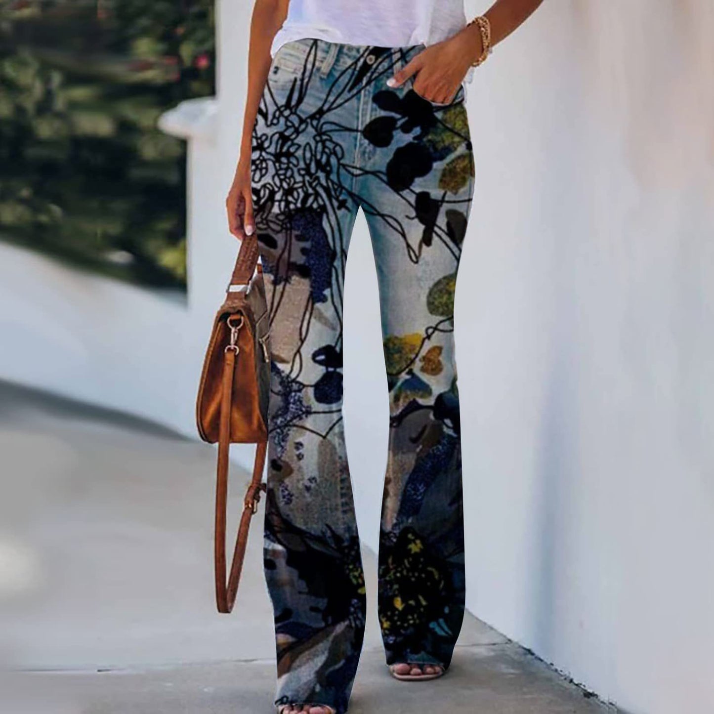 Street Hipster Women's 3D Printed Wide-leg Pants Casual Trousers