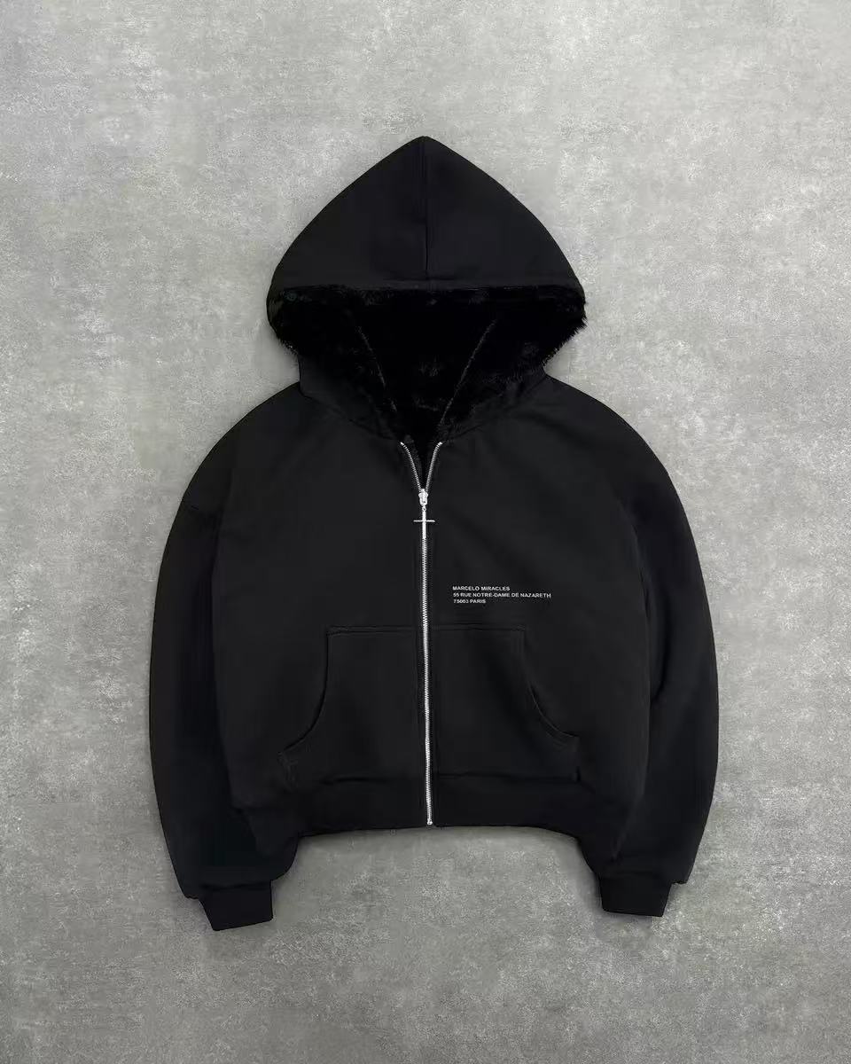 Hooded Hoodie Two Sides Can Wear Vintage Leopard Print Zipper Hoodie