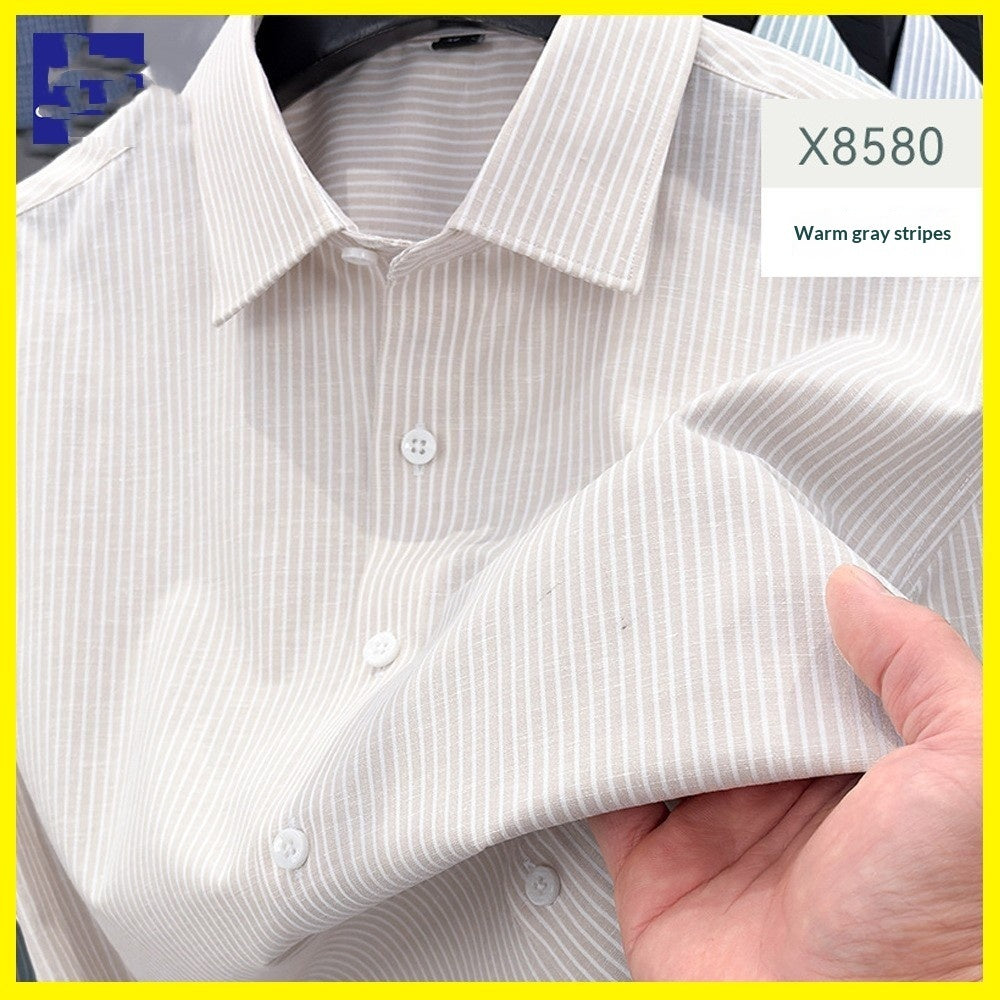 Men's Striped Wrinkle-resistant No-iron Shirt