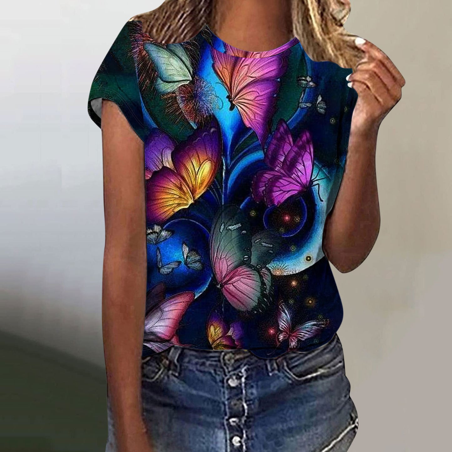 Butterfly Digital Printed Short Sleeve Shirt