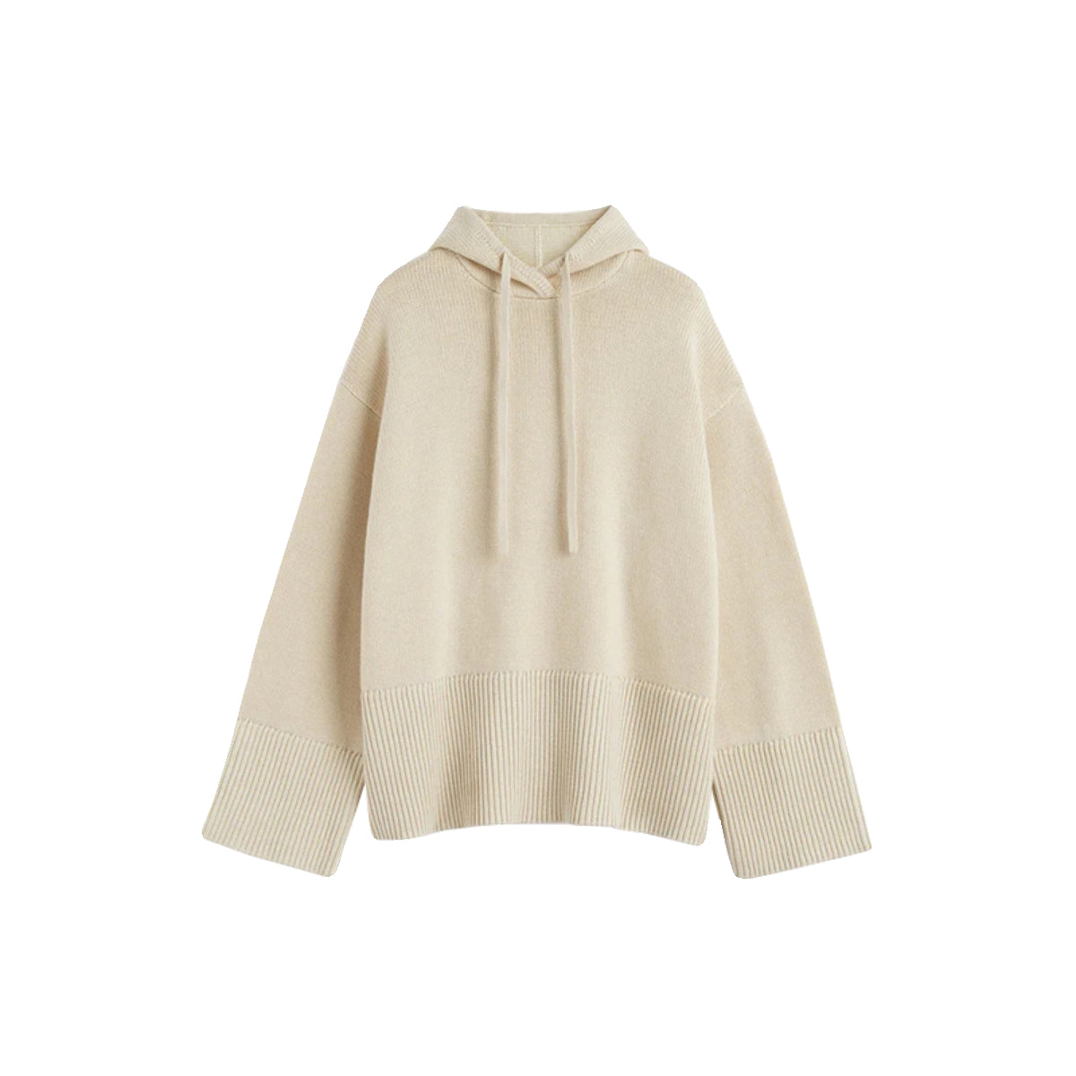 Hooded Knit Sweater For Women  Loose-fitting Laid-back Style