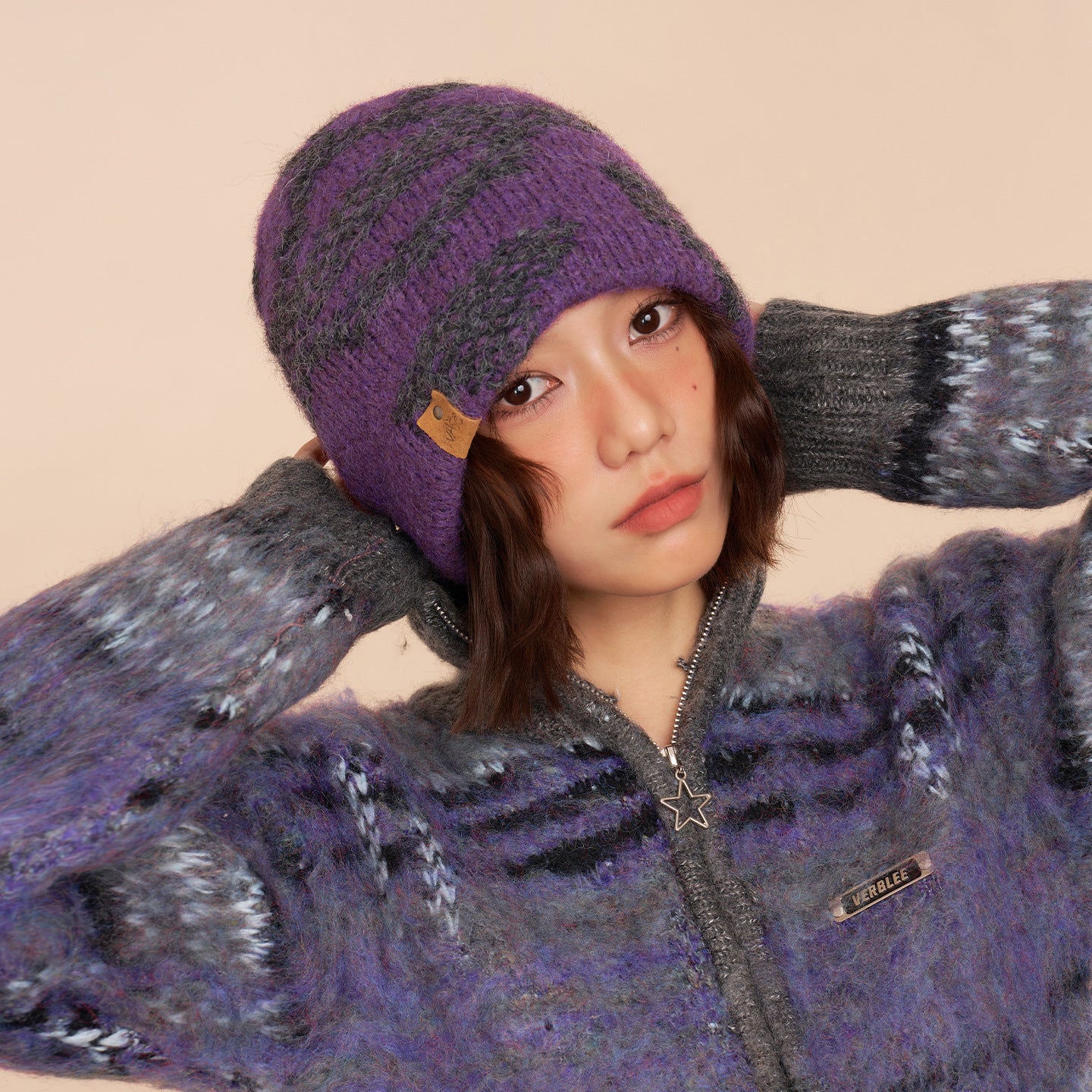Oversized Knit Beanie Wool Ski Hat