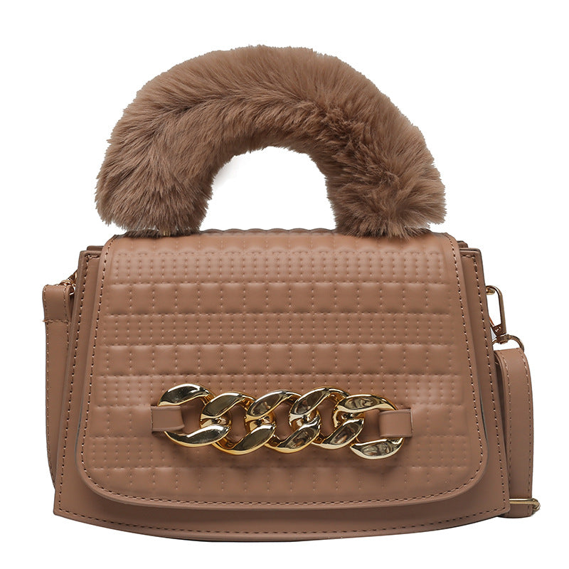 Plush Chain Handbag Ladies One-shoulder Diagonal