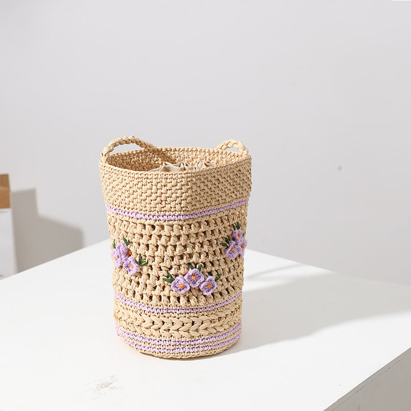Raffia Woven Bag Embroidered Straw Woven Handbag Female