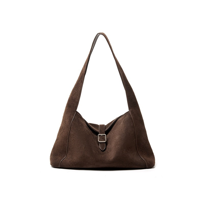 Suede-textured Lightweight And Stylish Womens Premium Single-shoulder Bag