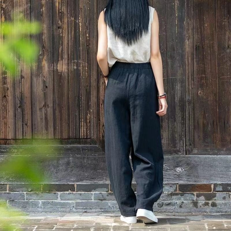 Women's Loose Casual Cotton And Linen Elegant Harem Pants