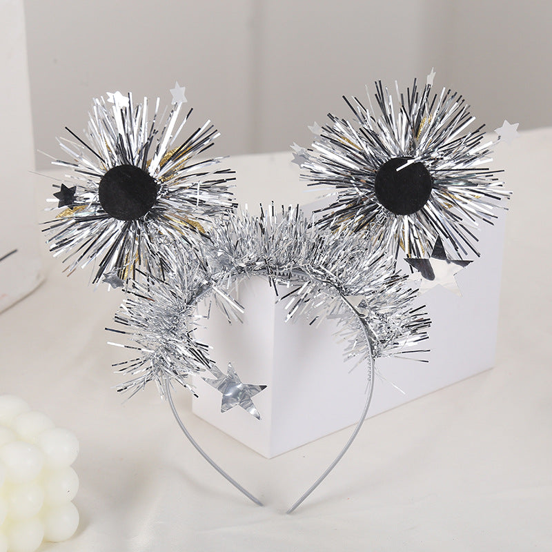 Hair Hoop With Five Pointed Star Flowers Happy New Year Christmas