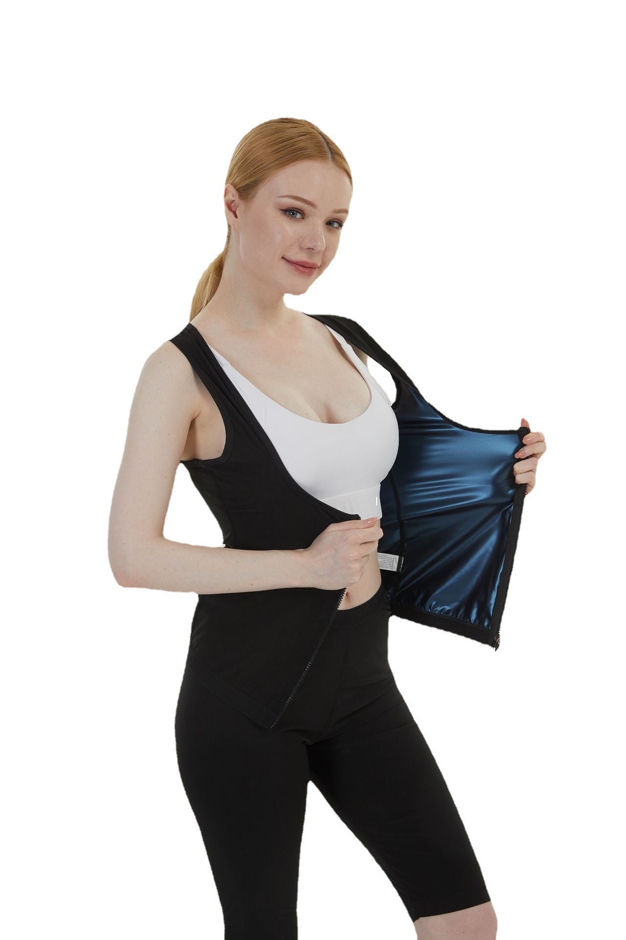Tanktop Til Kvinder Til Sport Og Fitness Med Maven Kontraherende Og Tætsiddende Pasform