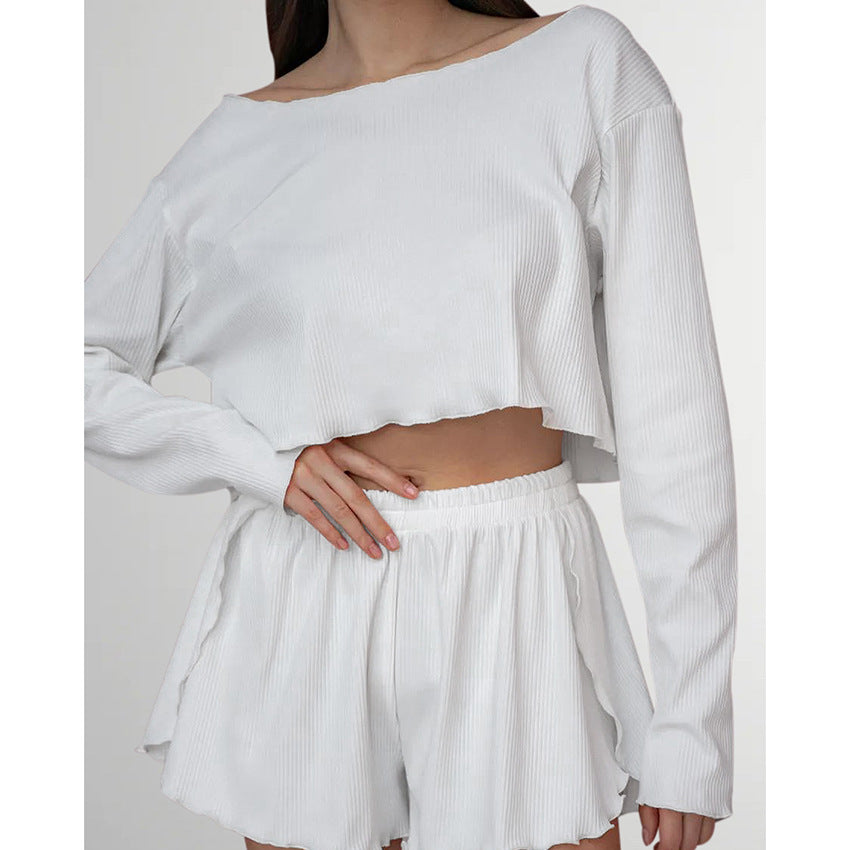 Solid-color Simple And Comfortable Ice-silk Pajamas For Women
