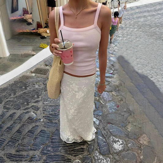 Sexy Low-rise Crochet Fashion Elegant Slim-fit Skirt