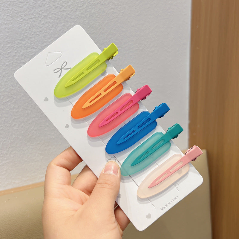 Candy Color Seamless Female Side Fringe Hairpin