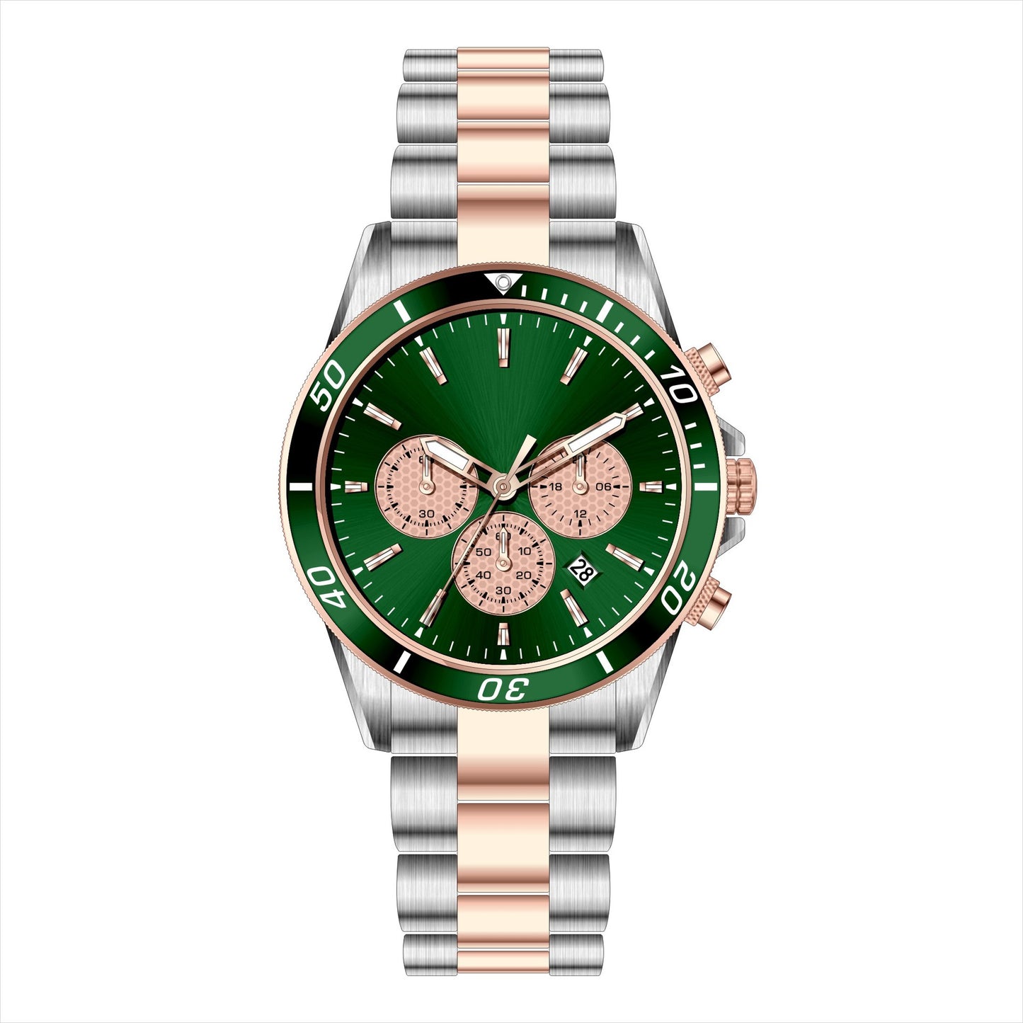 High-End Business Steel-Strap Mens Quartz Watch