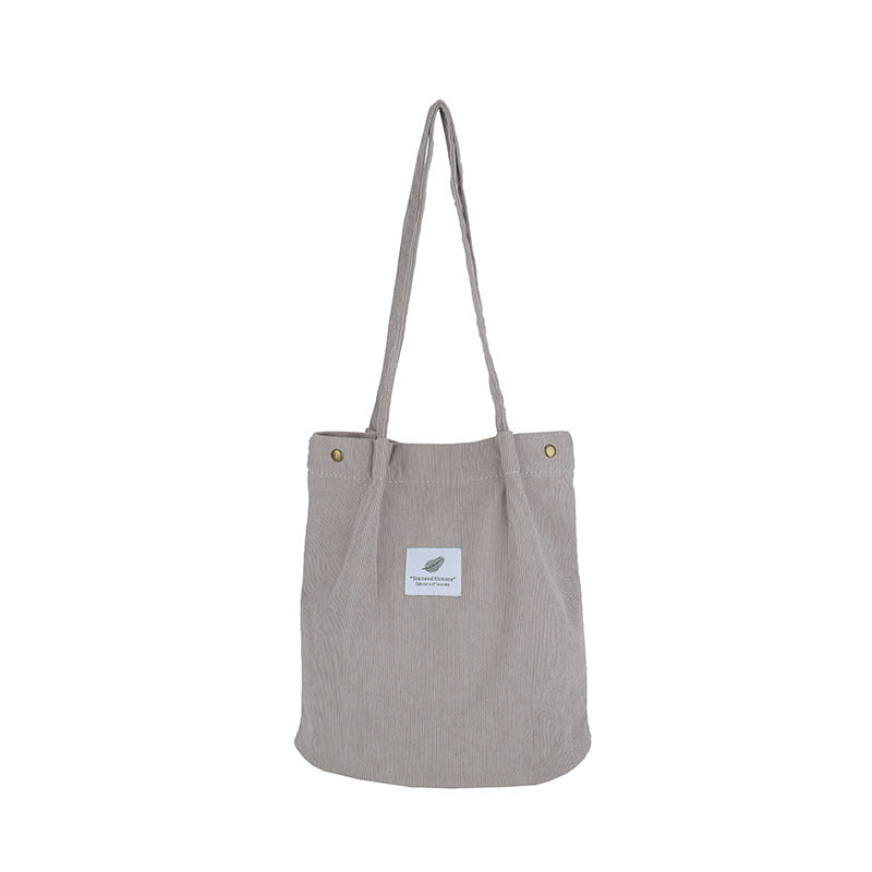 Artistic Corduroy Single-shoulder Bucket Bag