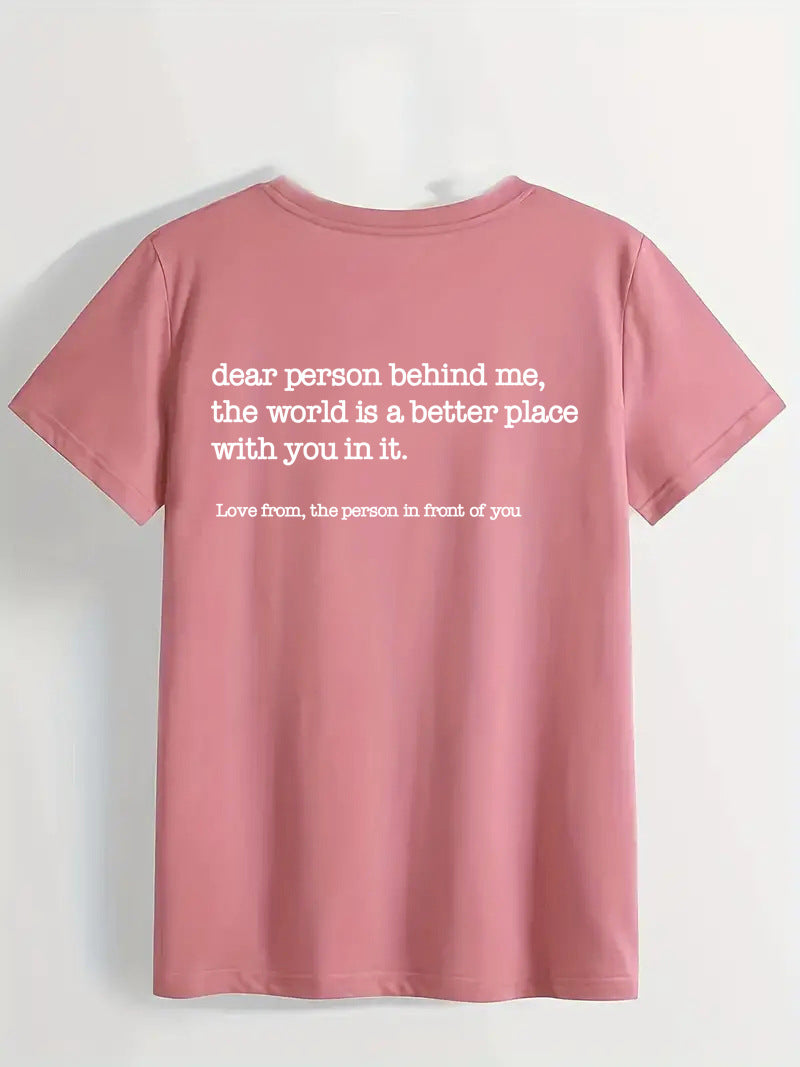 T-shirt med korte ærmer og print til kvinder