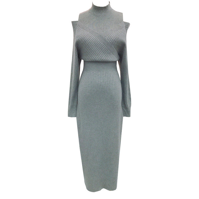 Vintage Blød Off-shoulder Kjole til Kvinder