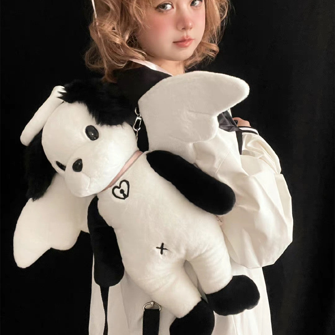 Angel Dog Plush Doll Backpack