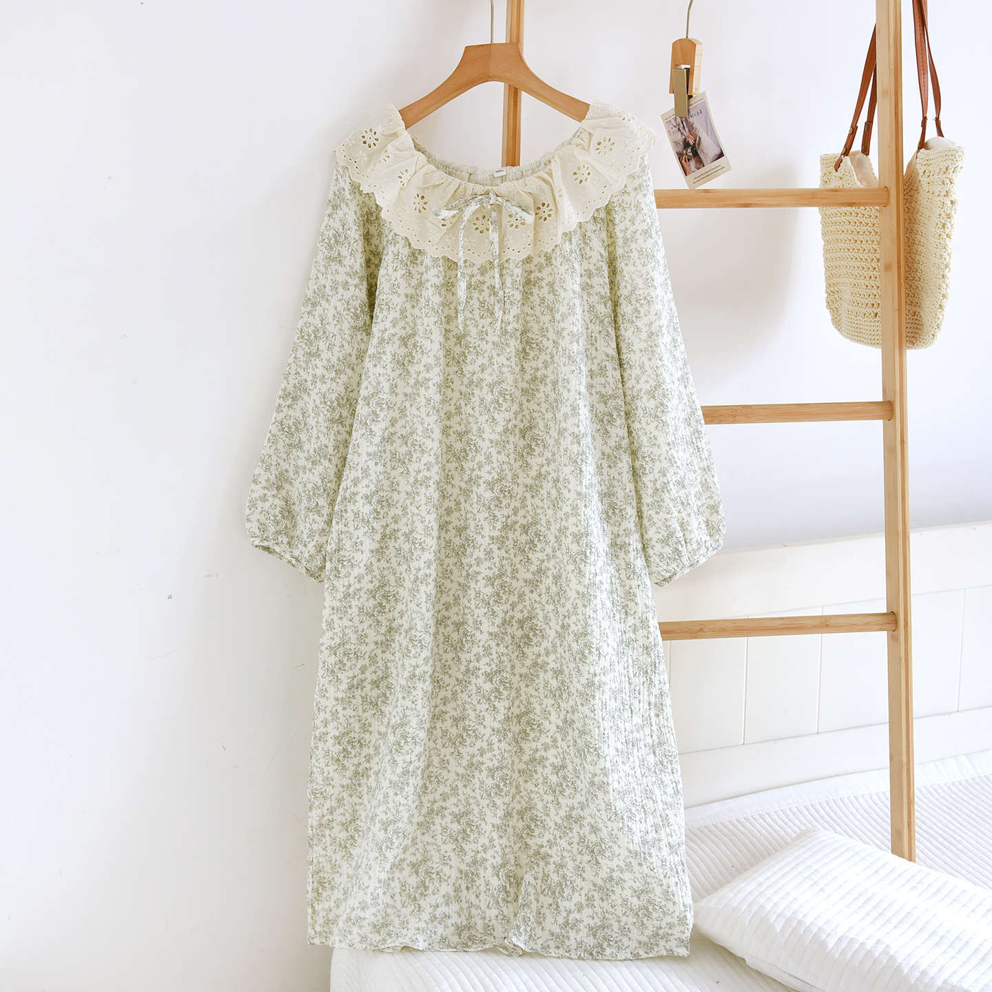 Cute Womens SpringSummer Long-Sleeve Loungewear Dress