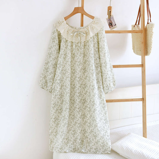 Cute Womens SpringSummer Long-Sleeve Loungewear Dress