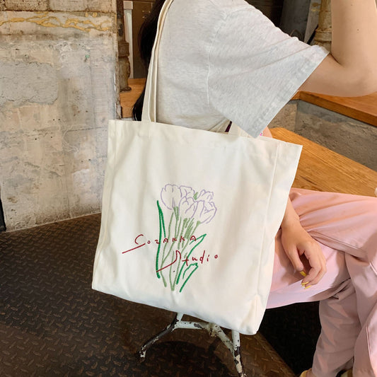 New Tulip Large Capacity Canvas Shoulder Bag
