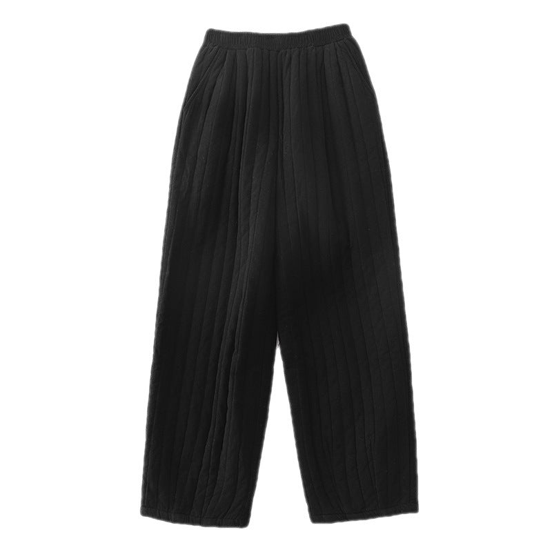 All-match Quilted Casual Pants Cotton Sunken Stripe
