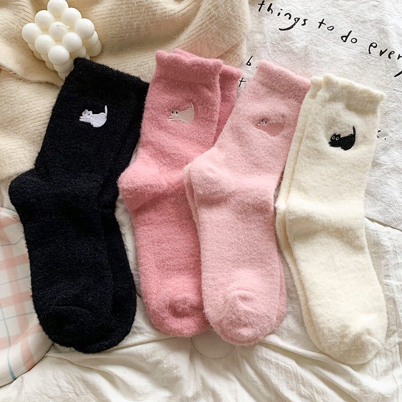 Women's Thick Thickened Plus Velvet Warm Mid-calf Length Socks