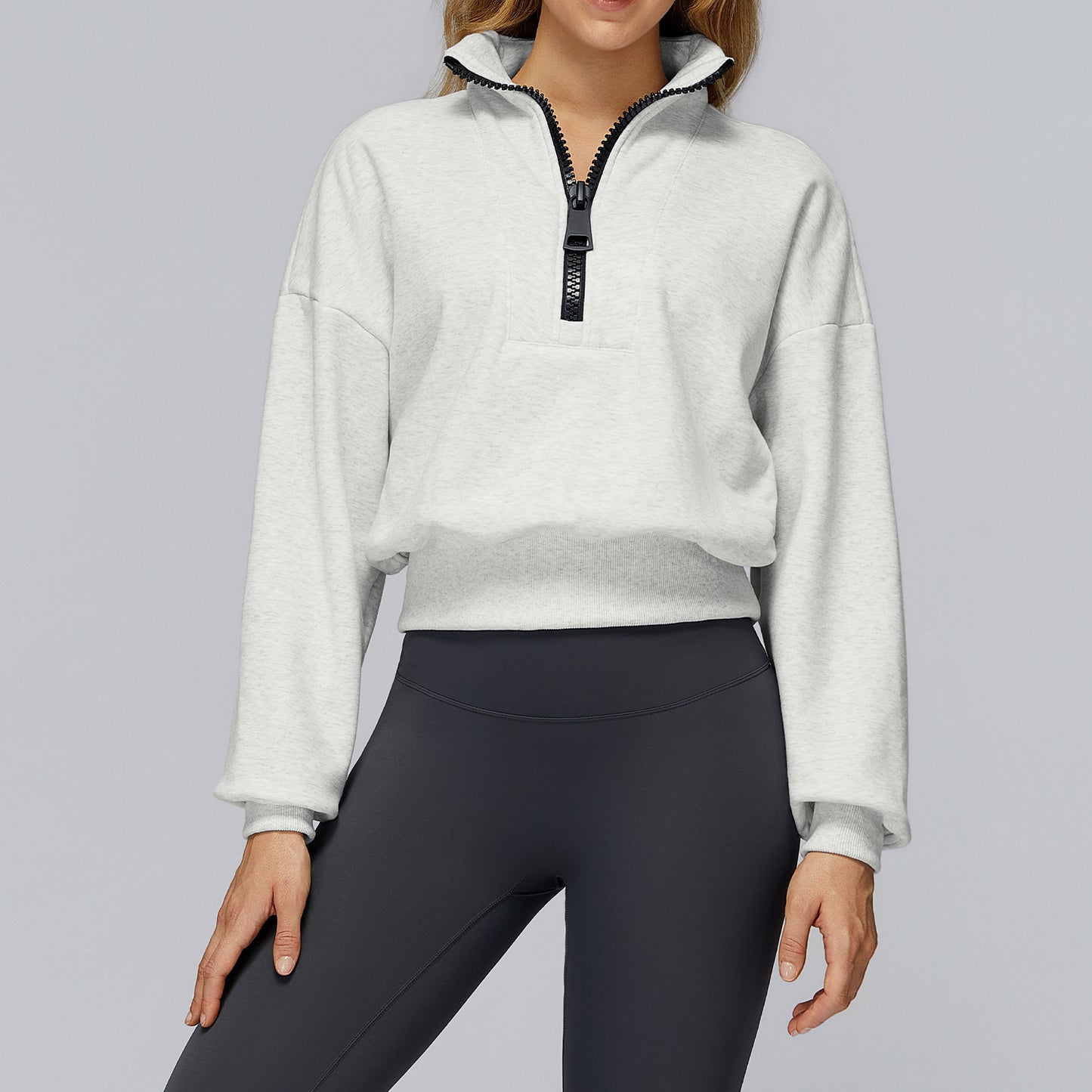 Sports Sweater Stand Collar Loose Windproof Warm