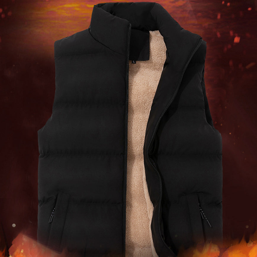 Winter Fleece Lined Coat Men's Outdoor Keep Warm Vest Jacket
