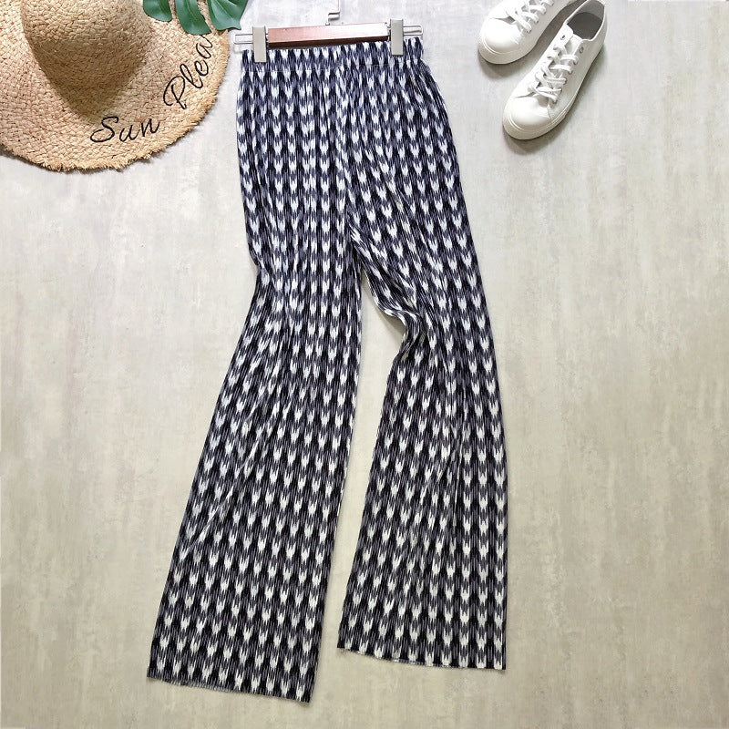 Spring And Summer Women's Wide-legged Pants High Waist Pleated