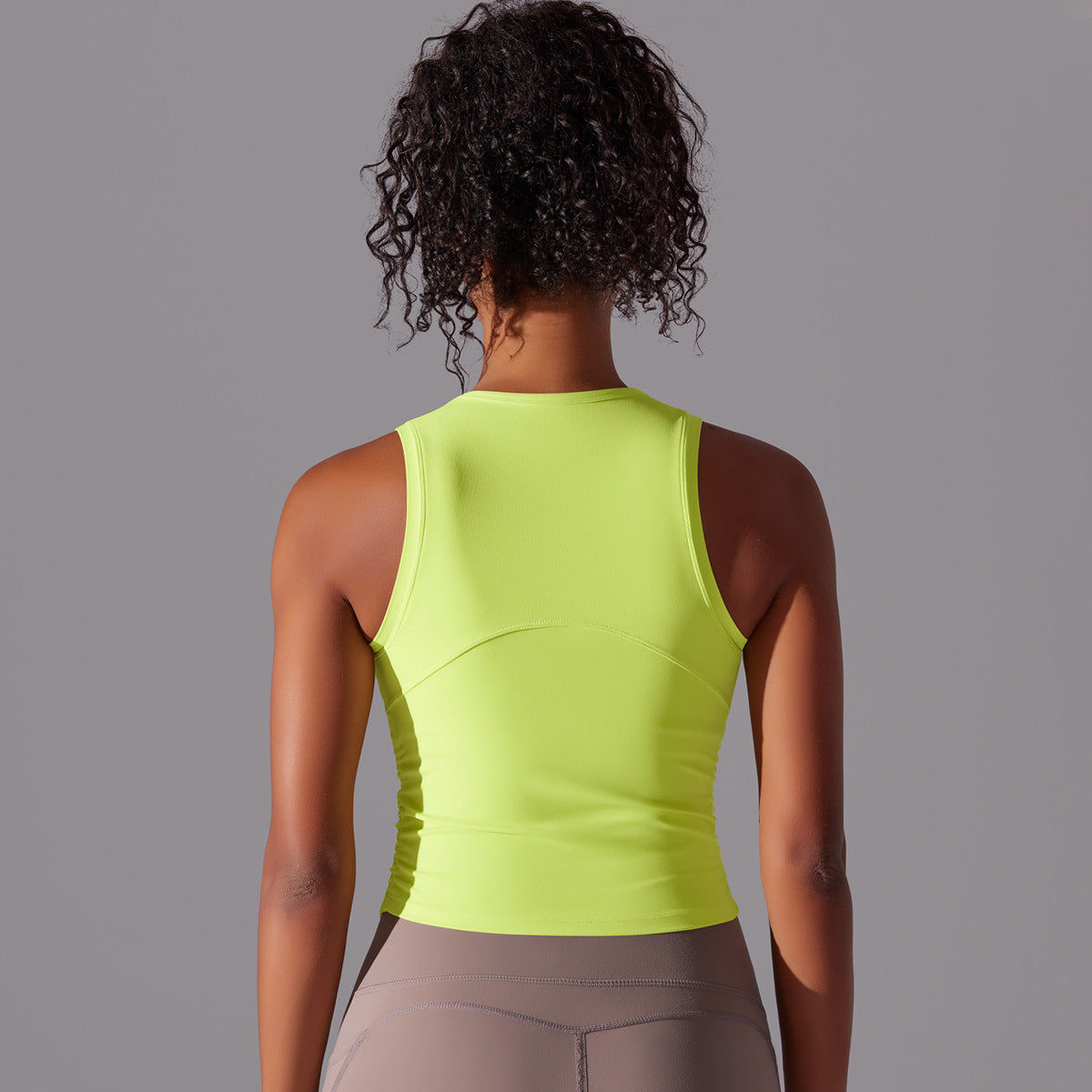 Women's Long High Elastic Sports Vest With Chest Pad
