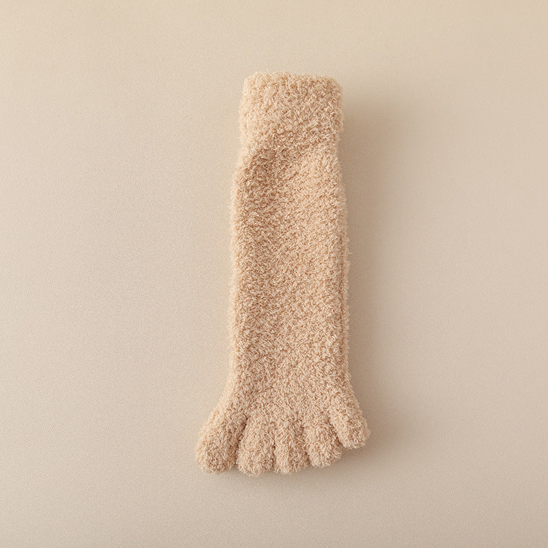 Women's Fleece-lined Thickened Home Sleeping Floor Toe Socks