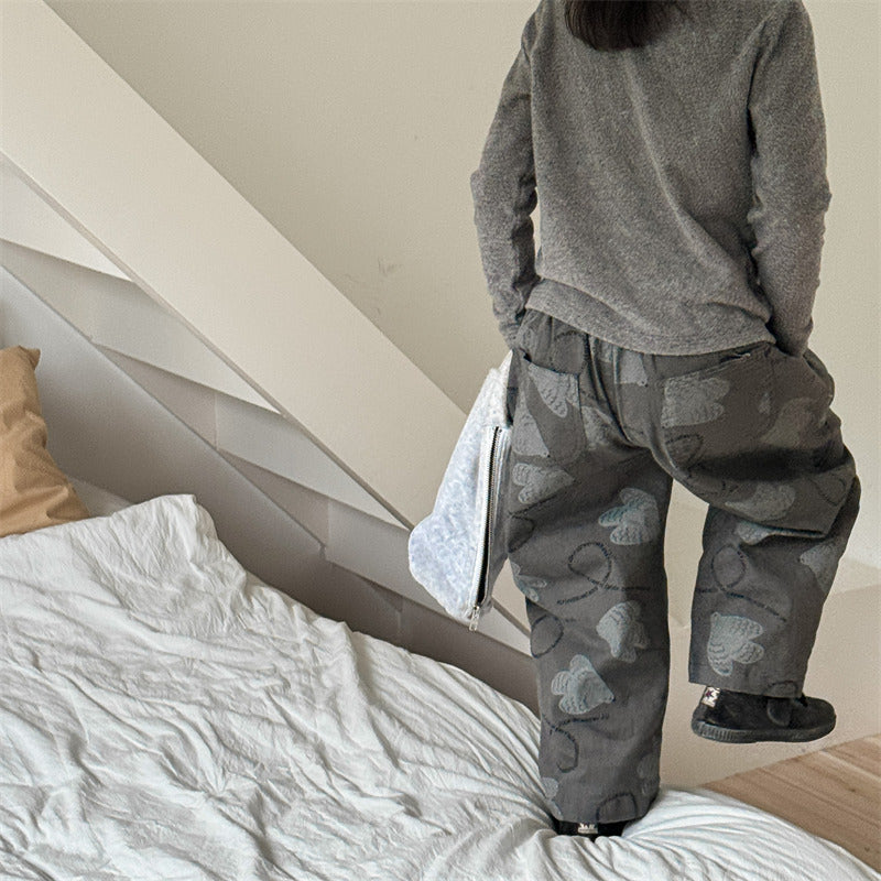 Children's Washed Cotton Casual Pants