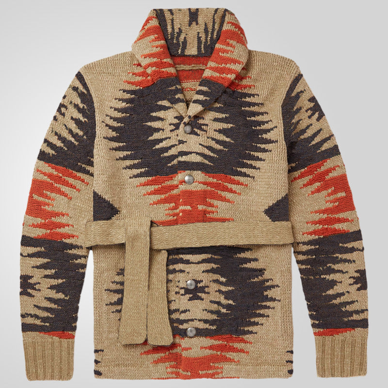 Men's Retro Heavy Industry Brocade Sweater