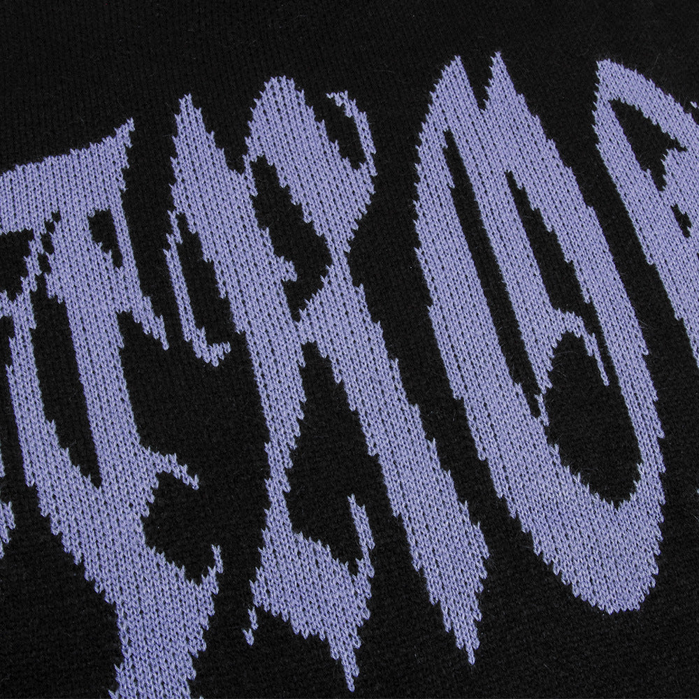 Hip Hop Trend Crocheted Ripped Round Neck Sweater