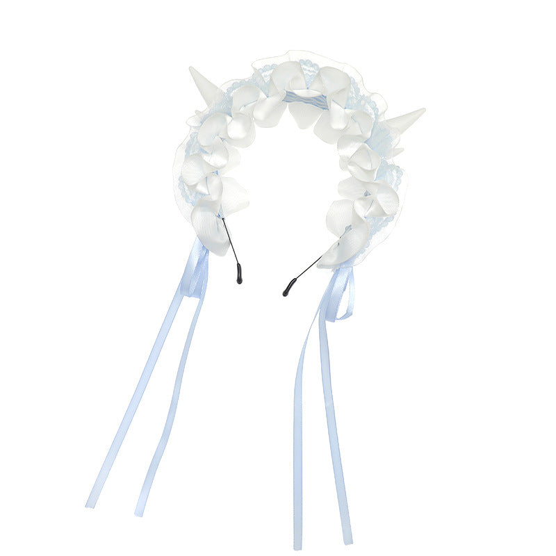 Subculture Gothic Style Devil Horn Y2g Lolita Dragon Horn Hair Band