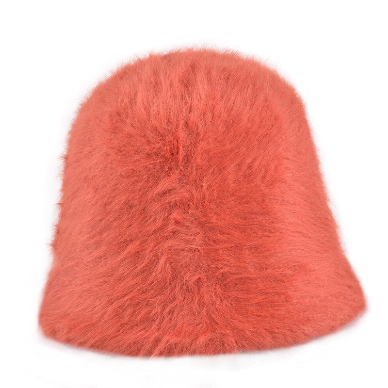 Cute Fluffy Rabbit Hair Fisherman Hat