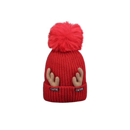 Women's Christmas Antler Knitting Wool Hat