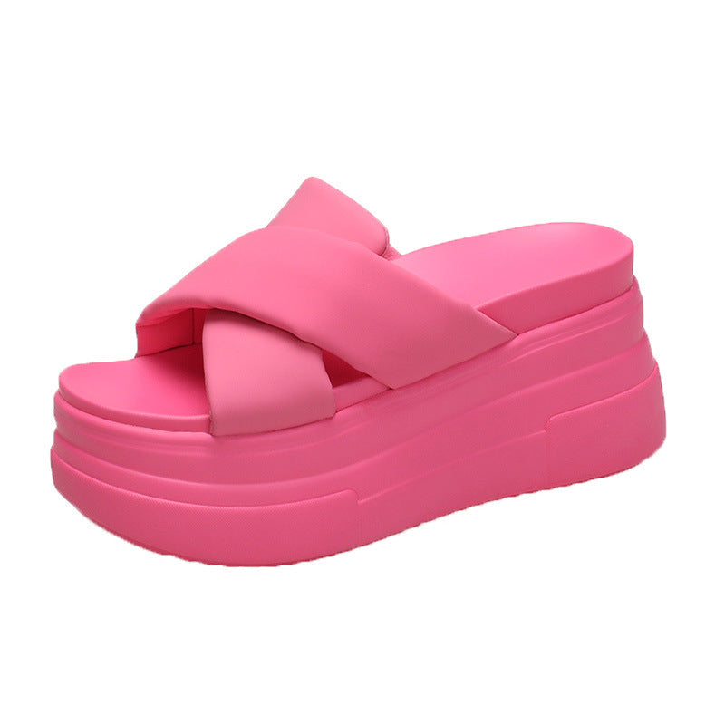 Sandaler til kvinder med tyk sål og rund tå til sommer
