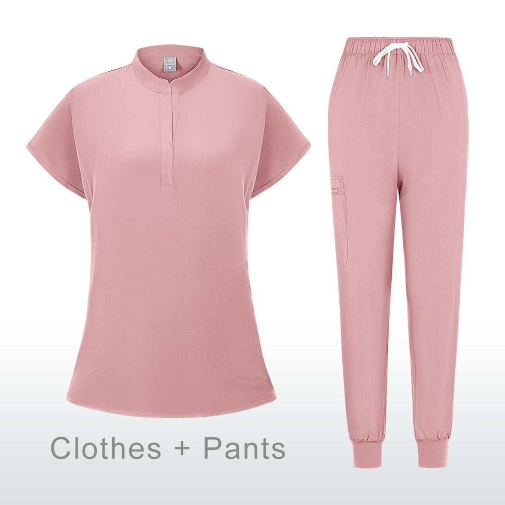 Stretchy, Quick-drying Short-sleeve Scrub Top For Doctors