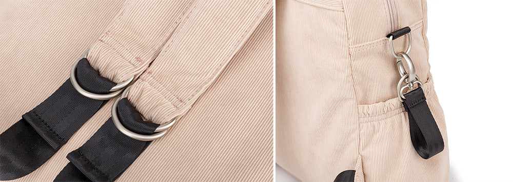 Corduroy Mummy Backpack With Large Capacity And Multifunction