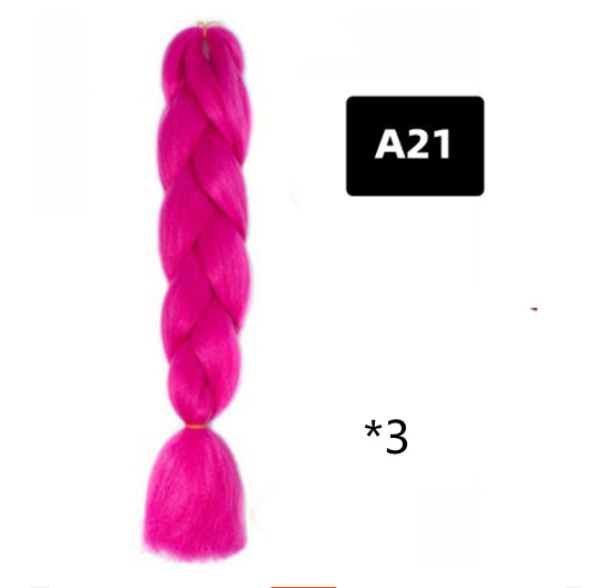 Color Big Braid African Chemical Fiber High Temperature Silk Wig Gradient