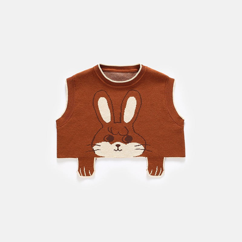 Cute Girls Knit High-end Parent-child Vest
