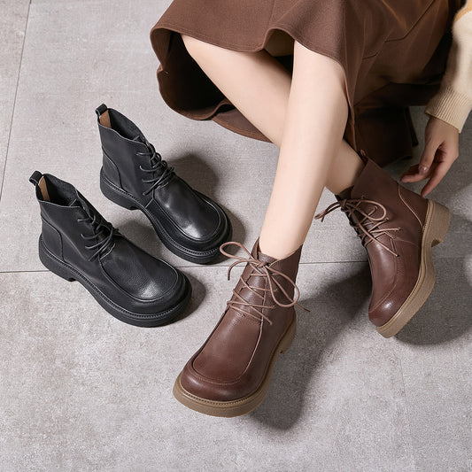 Womens High-top Leather Shoes