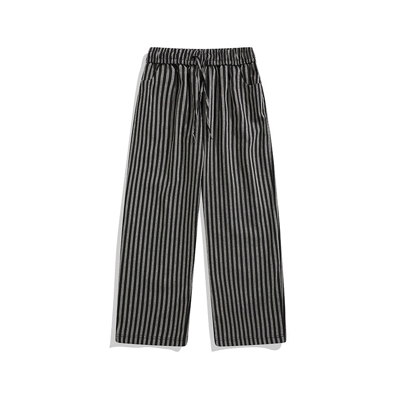 Striped Casual Retro Comfort Straight-leg Pants