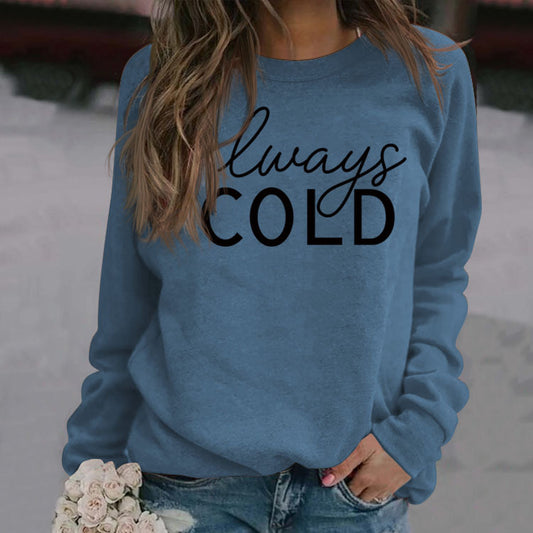 Top Langærmet Altid Kold Trykt Løs Sweatshirt