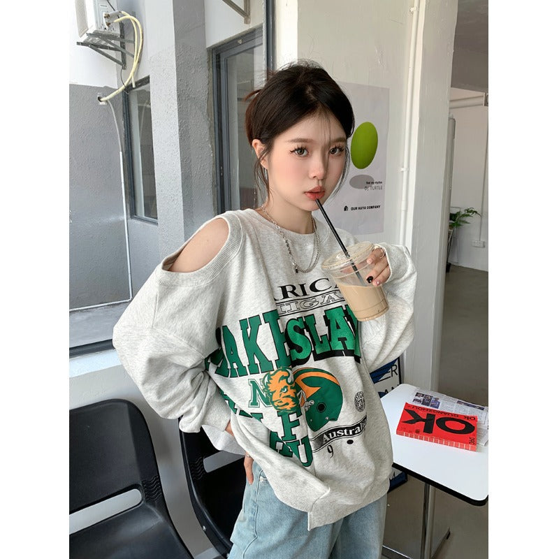 Women's Grey Sweatshirt With Niche Design