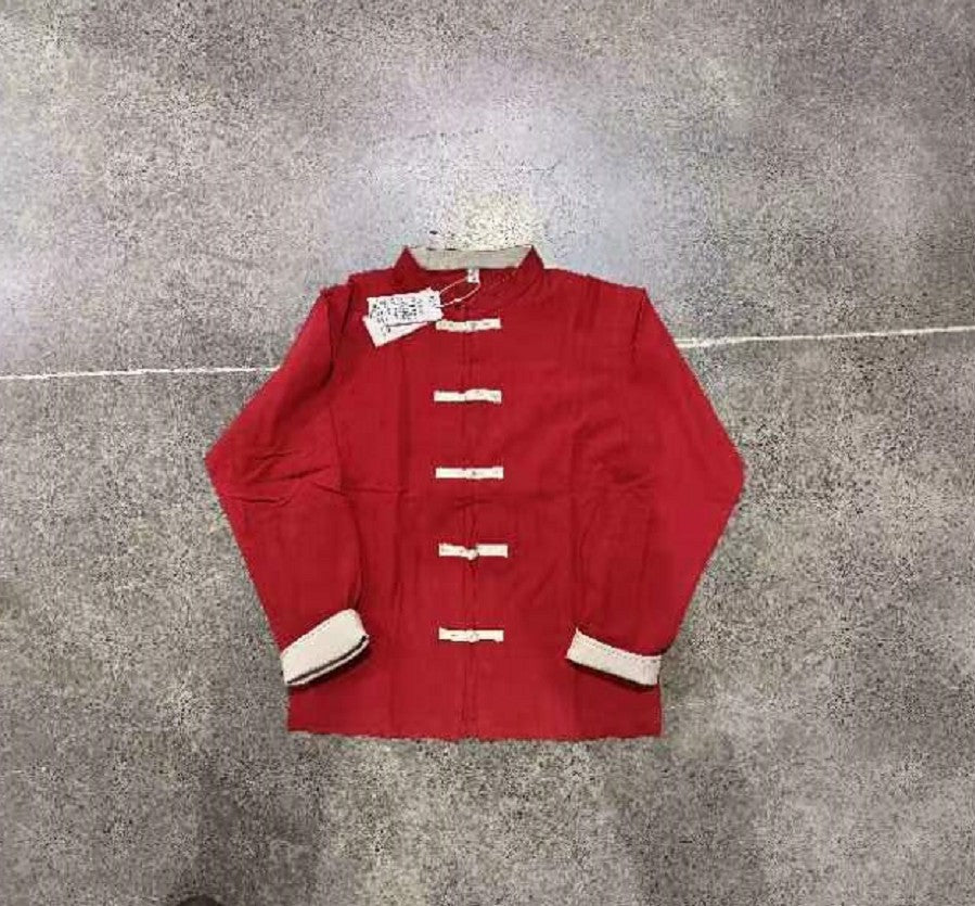 Chinese Style Cotton And Linen Shirt Multi-color Top