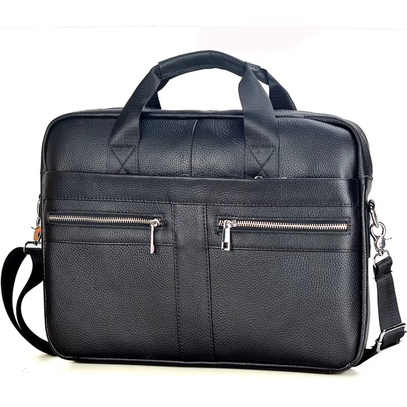 Men's Genuine Leather Messenger Bags for Business and Travel - Casual Laptop Crossbody Shoulder Bags