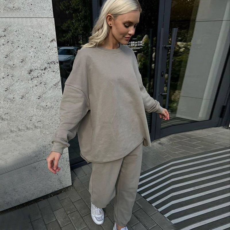 Fashionable Elastic Waistband Pants Two-piece Set