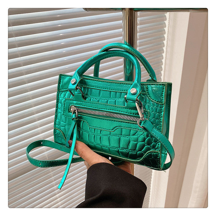 Textured Shoulder Messenger Bag Small Square