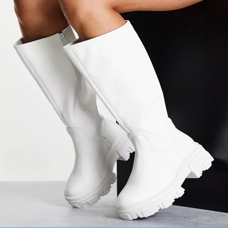 Plus Size Long Women's New Round Head Is Thin But Not Knee Martin Boots